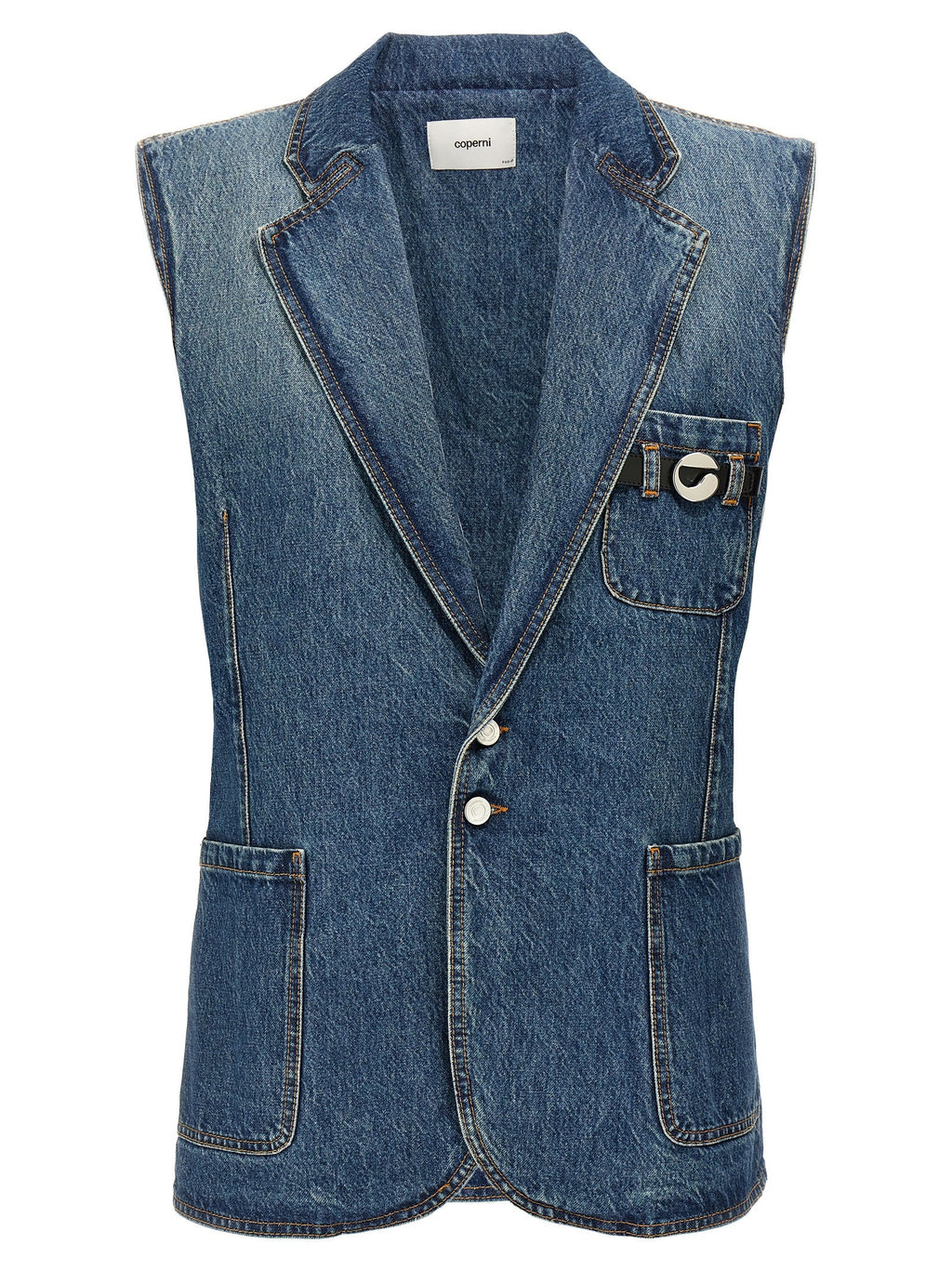 Coperni Blue Cotton Sleeveless Jacket
