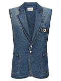 Coperni Blue Cotton Sleeveless Jacket