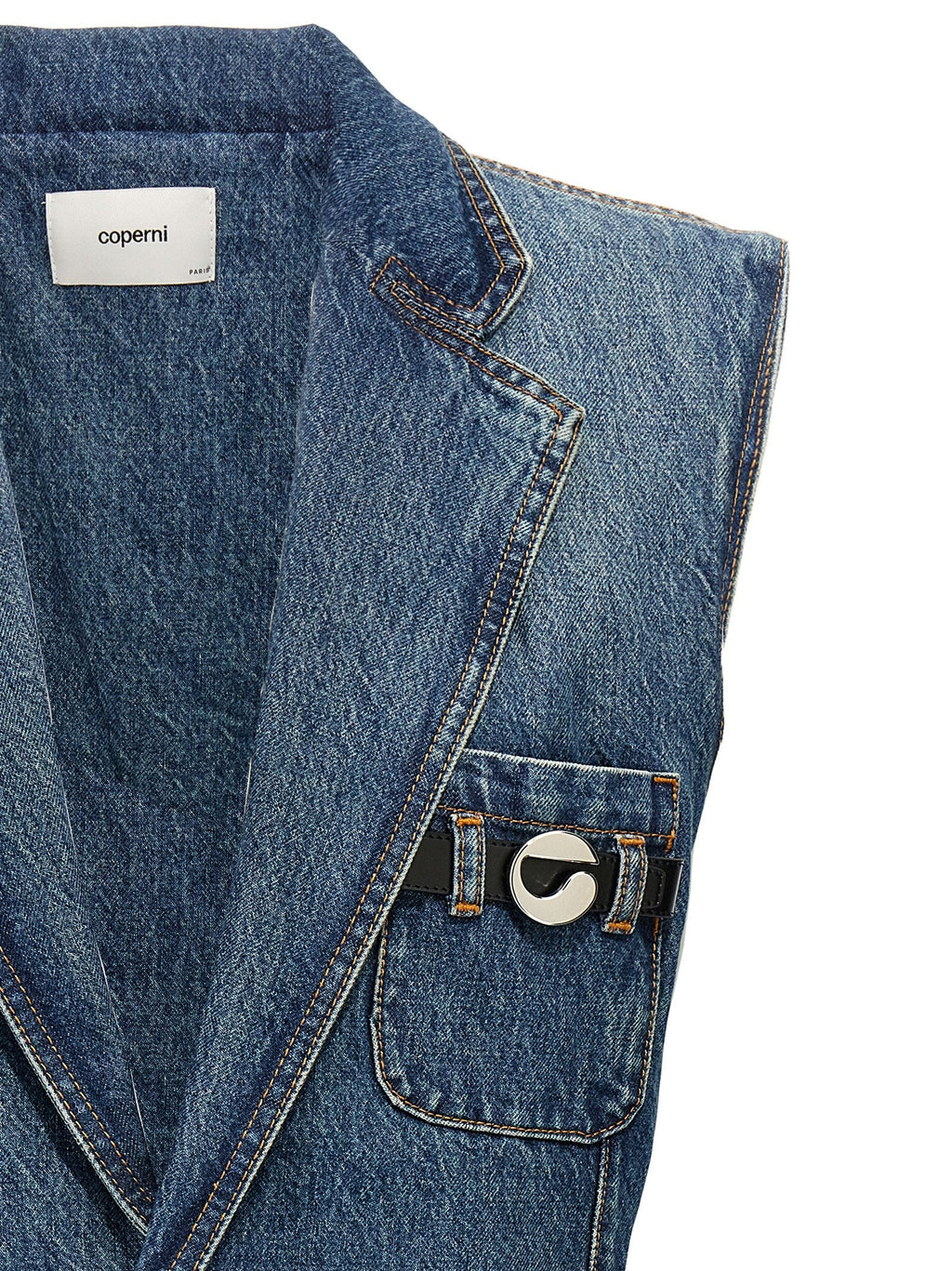 Coperni Blue Cotton Sleeveless Jacket