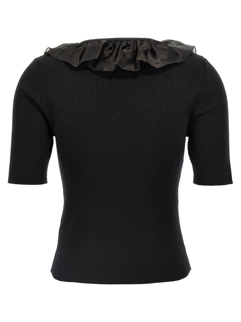 Alessandra Rich Black Wool T-Shirt Alessandra Rich