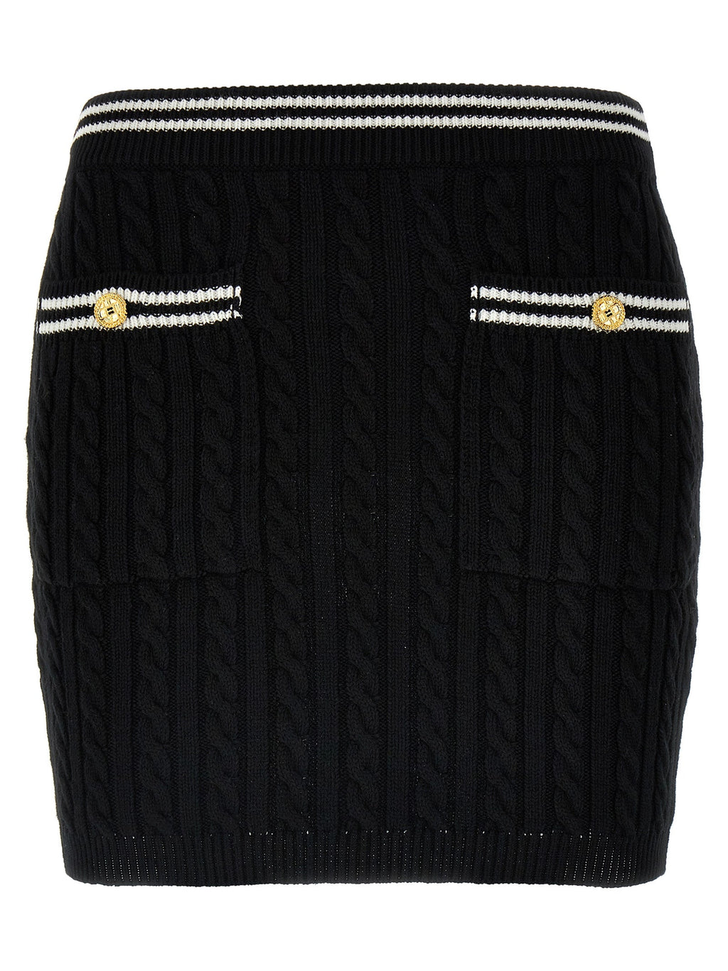 Alessandra Rich Bicolor Cotton Long Skirt