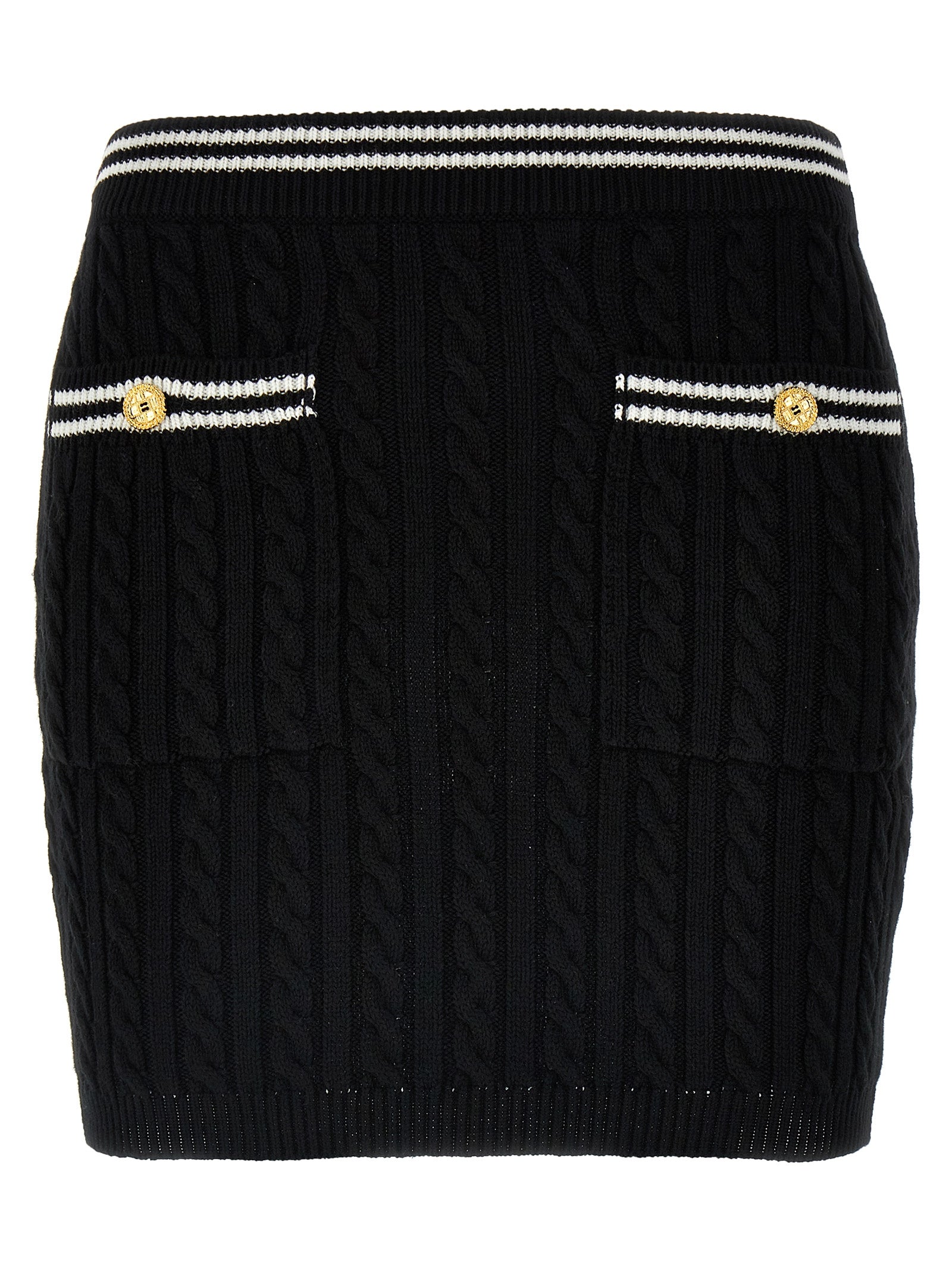 Alessandra Rich Bicolor Cotton Long Skirt