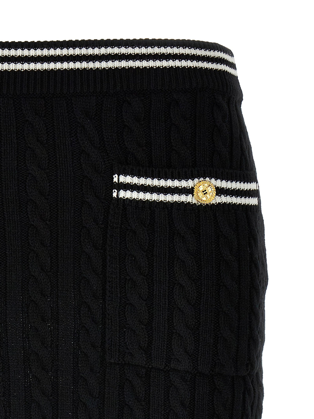 Alessandra Rich Bicolor Cotton Long Skirt