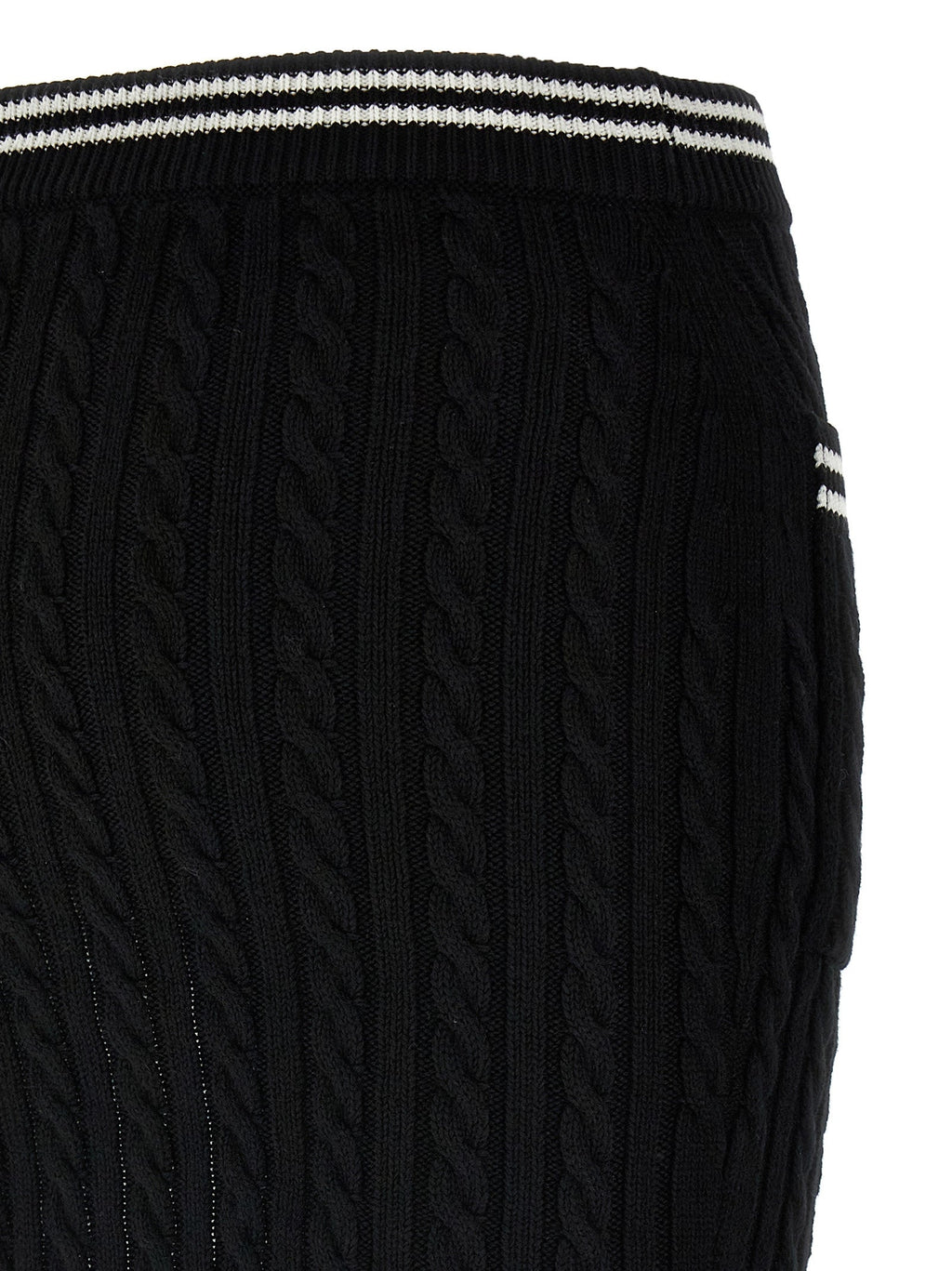 Alessandra Rich Bicolor Cotton Long Skirt