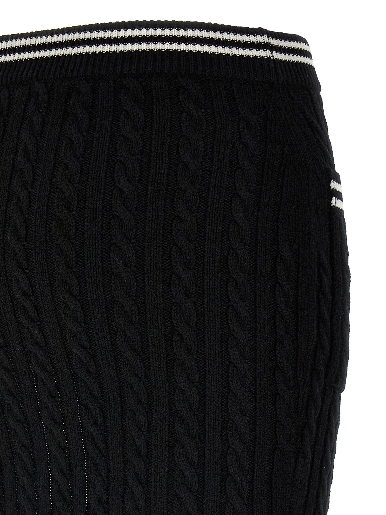 Alessandra Rich Bicolor Cotton Long Skirt