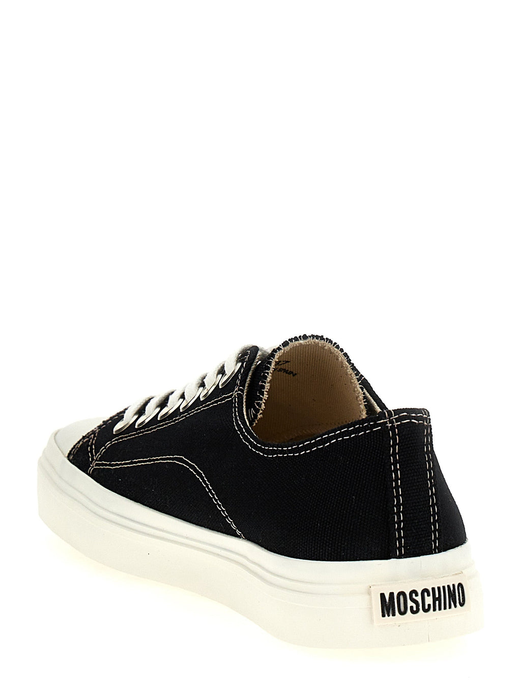 Moschino Black Cotton Low Top Sneakers