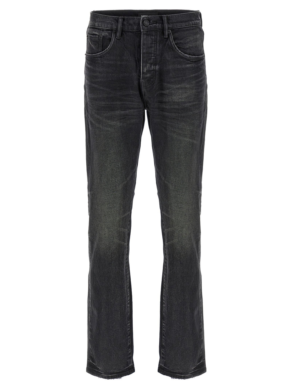 PURPLE Black Cotton Straight-Leg Jeans