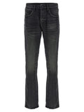 PURPLE Black Cotton Straight-Leg Jeans