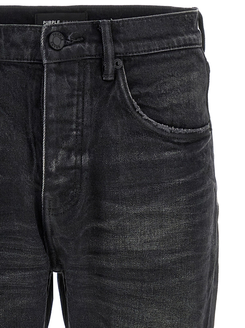 PURPLE Black Cotton Straight-Leg Jeans