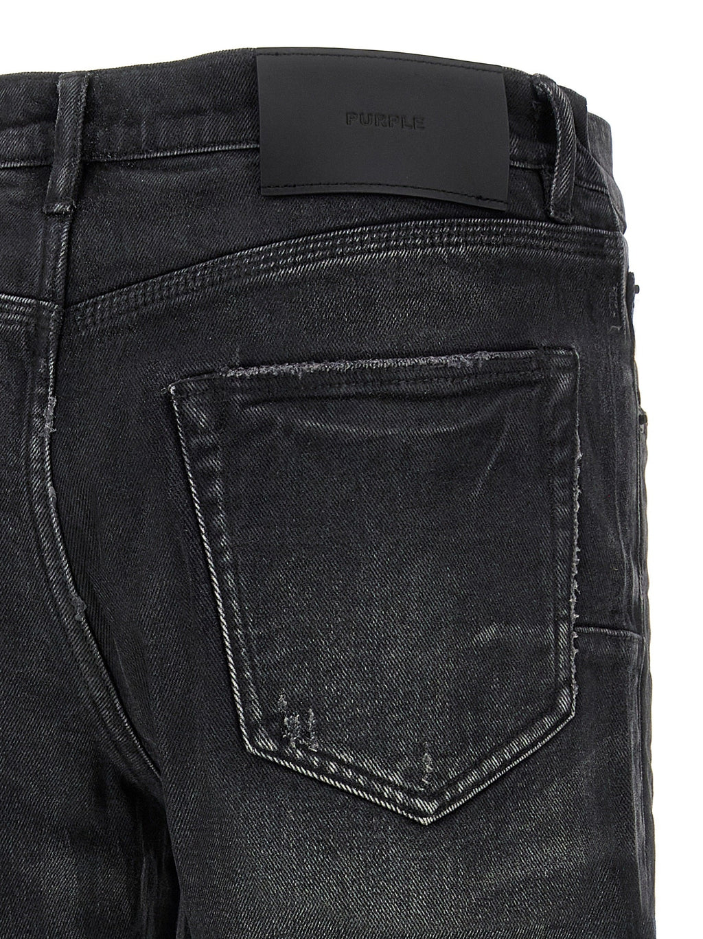 PURPLE Black Cotton Straight-Leg Jeans