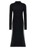 Sportmax Bicolor Viscose Midi Dress
