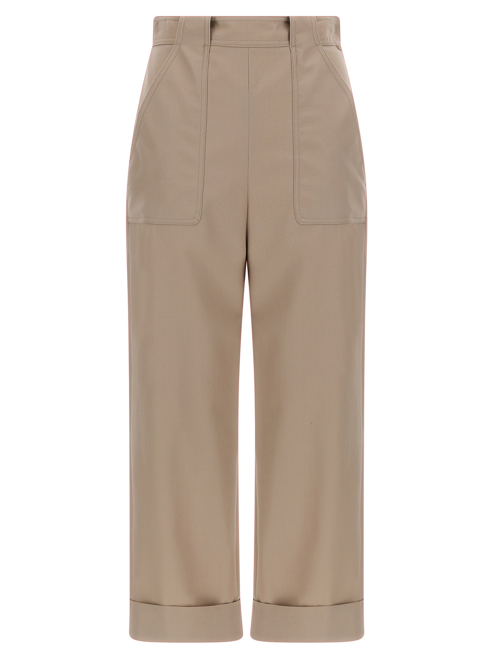 Max Mara Beige Cotton Casual Pants