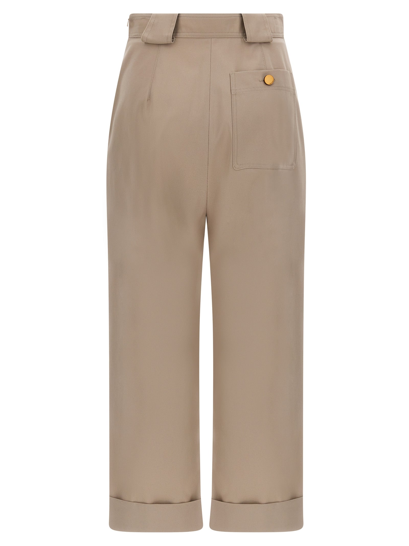 Max Mara Beige Cotton Casual Pants
