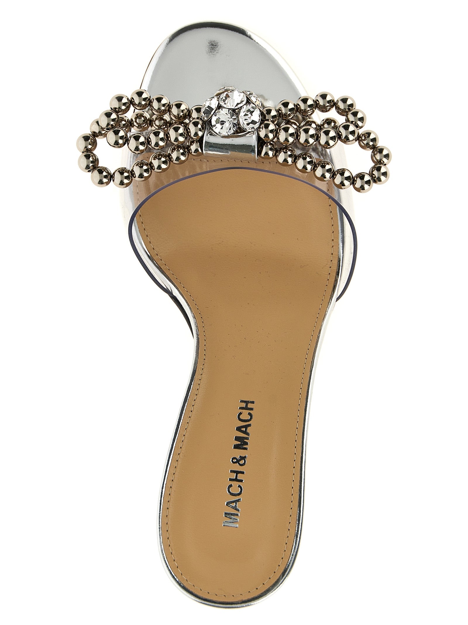 MACH & MACH Silver Pvc Stiletto Heel Sandals