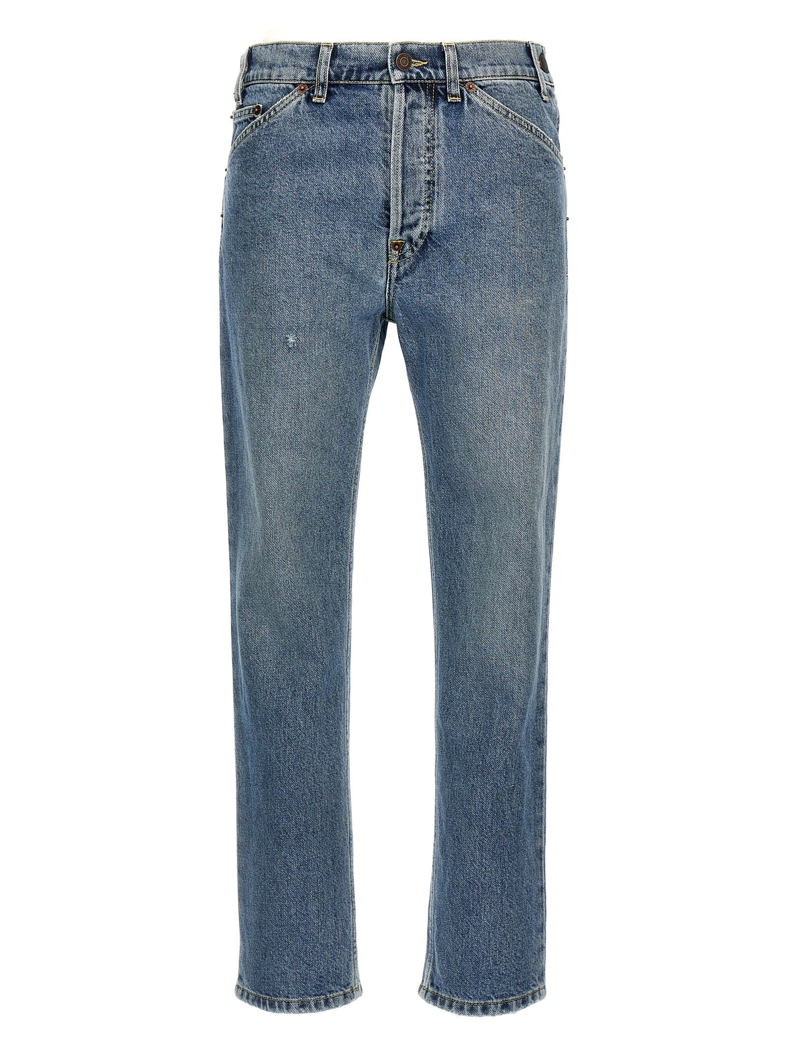 Moschino Blue Cotton Straight-Leg Jeans