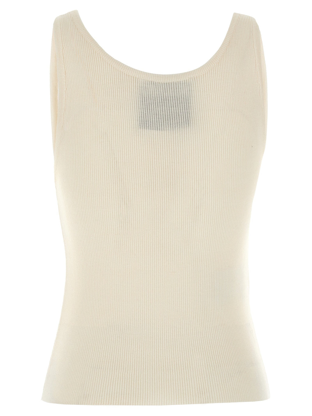 Moschino White Virgin Wool Sleeveles T-Shirt