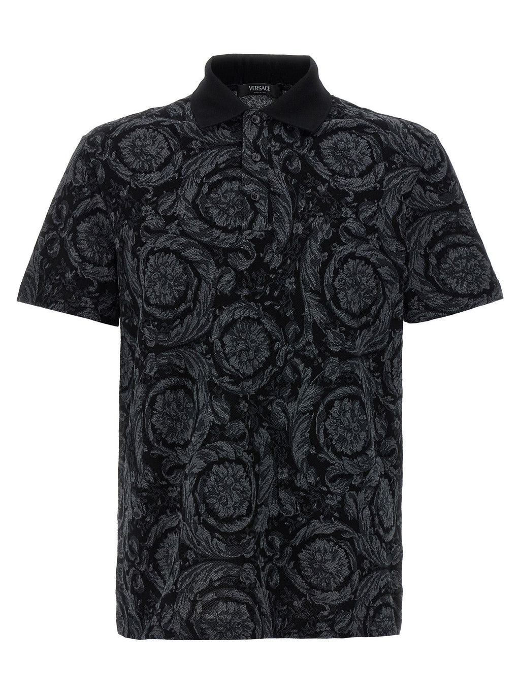 Versace Gray Cotton Polo Shirt