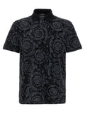 Versace Gray Cotton Polo Shirt