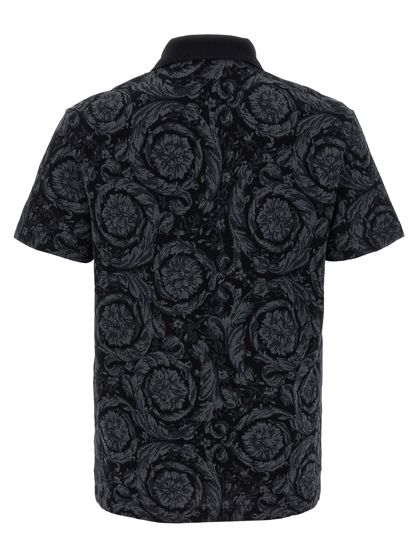 Versace Gray Cotton Polo Shirt
