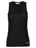 Jil Sander Black Cotton Sleeveles T-Shirt