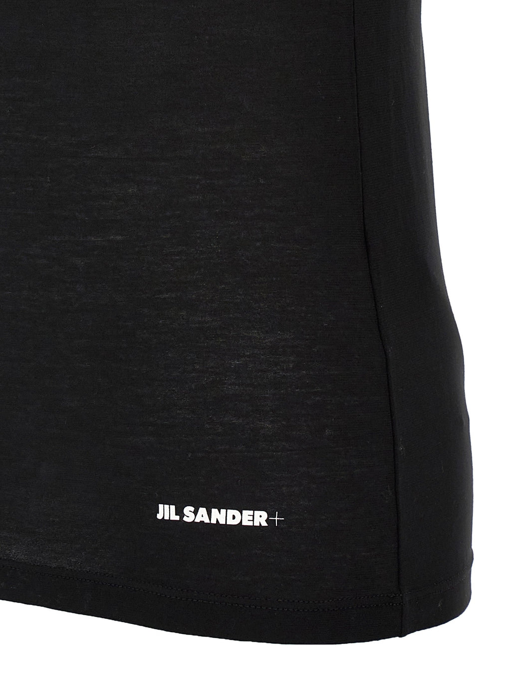 Jil Sander Black Cotton Sleeveles T-Shirt