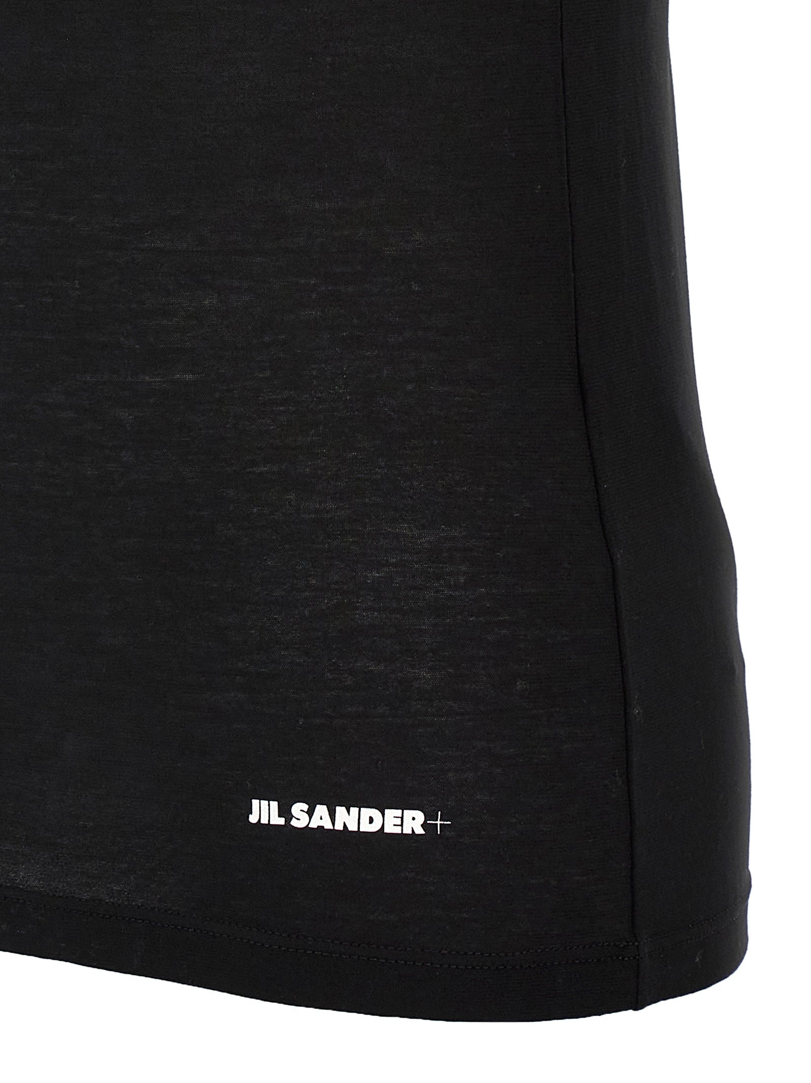 Jil Sander Black Cotton Sleeveles T-Shirt