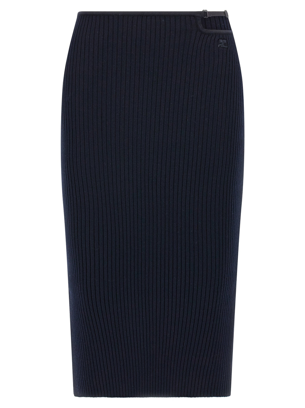 Courrèges Blue Viscose Midi Skirt