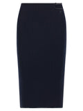 Courrèges Blue Viscose Midi Skirt