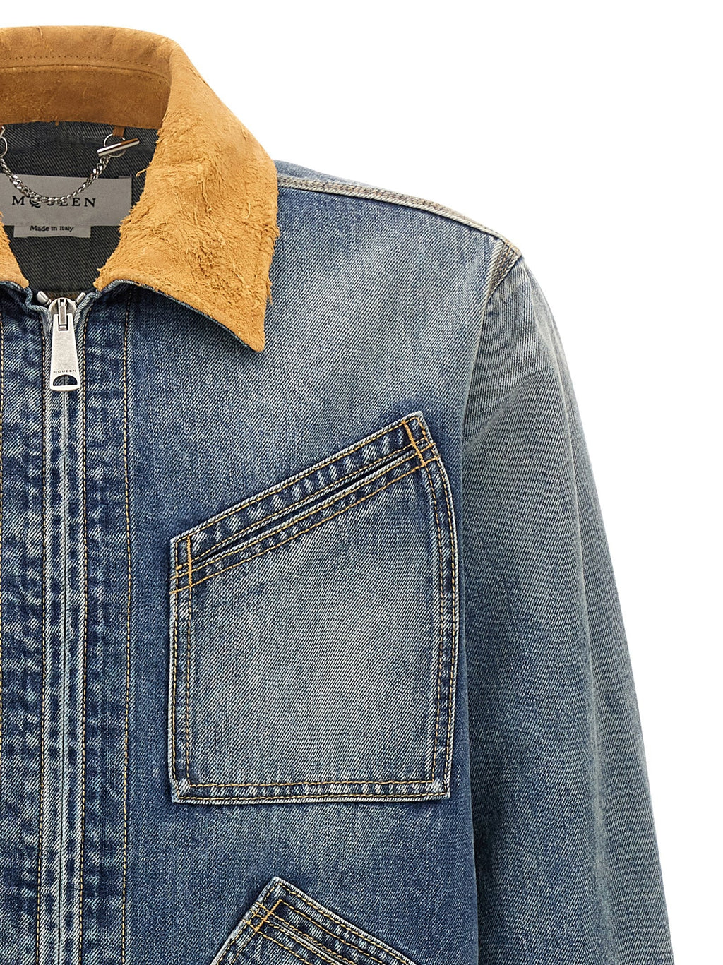 Alexander McQueen Blue Cotton Denim Jacket
