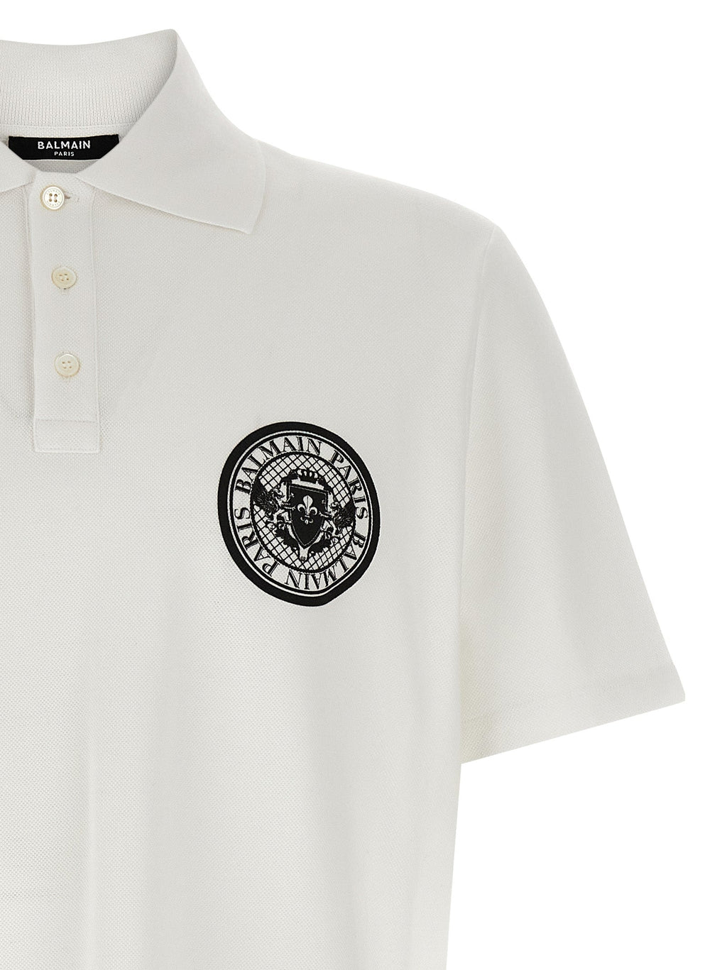 Balmain Bicolor Cotton Polo Shirt