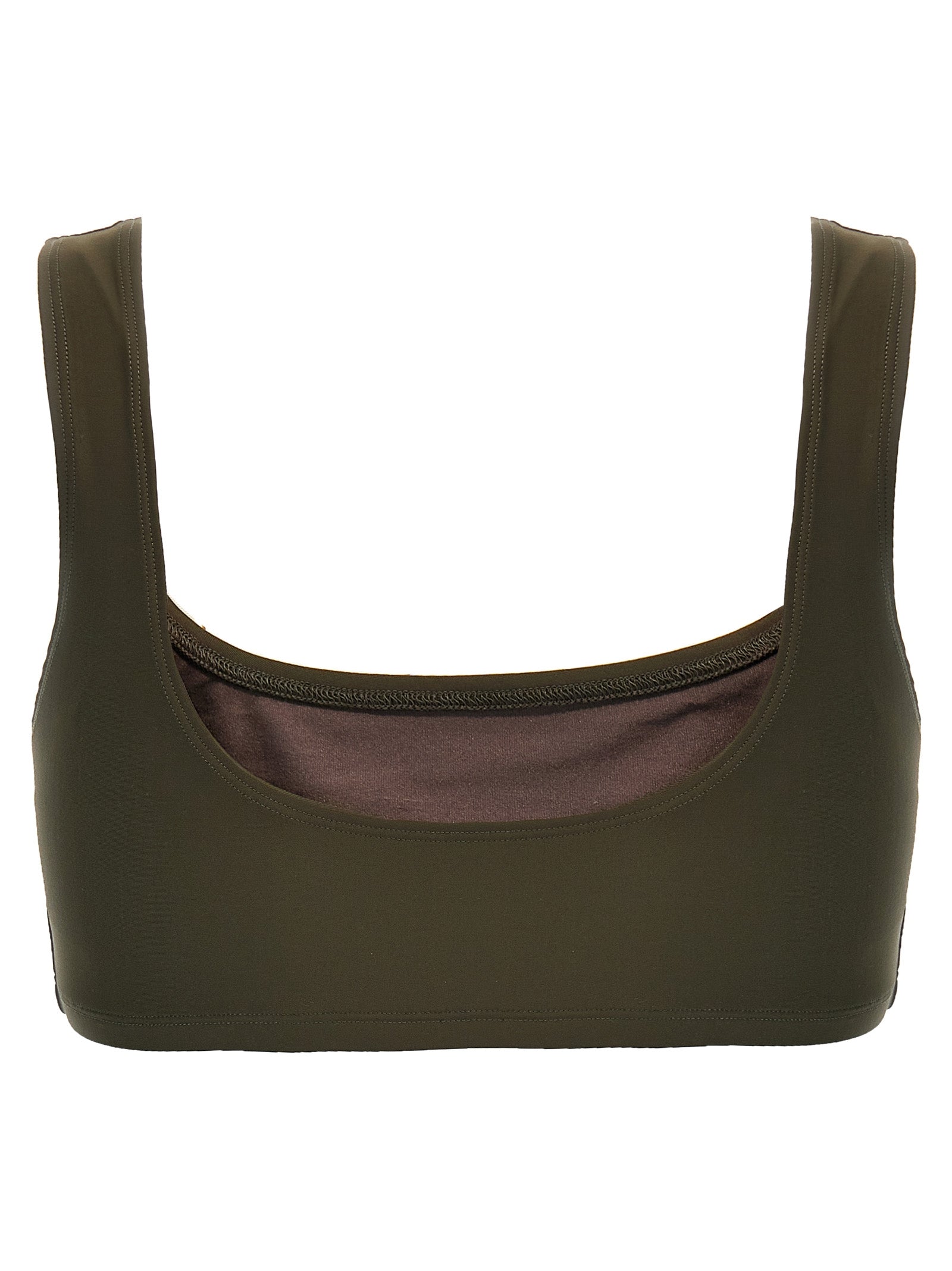 The Andamane Brown Polyamide Tank Tops
