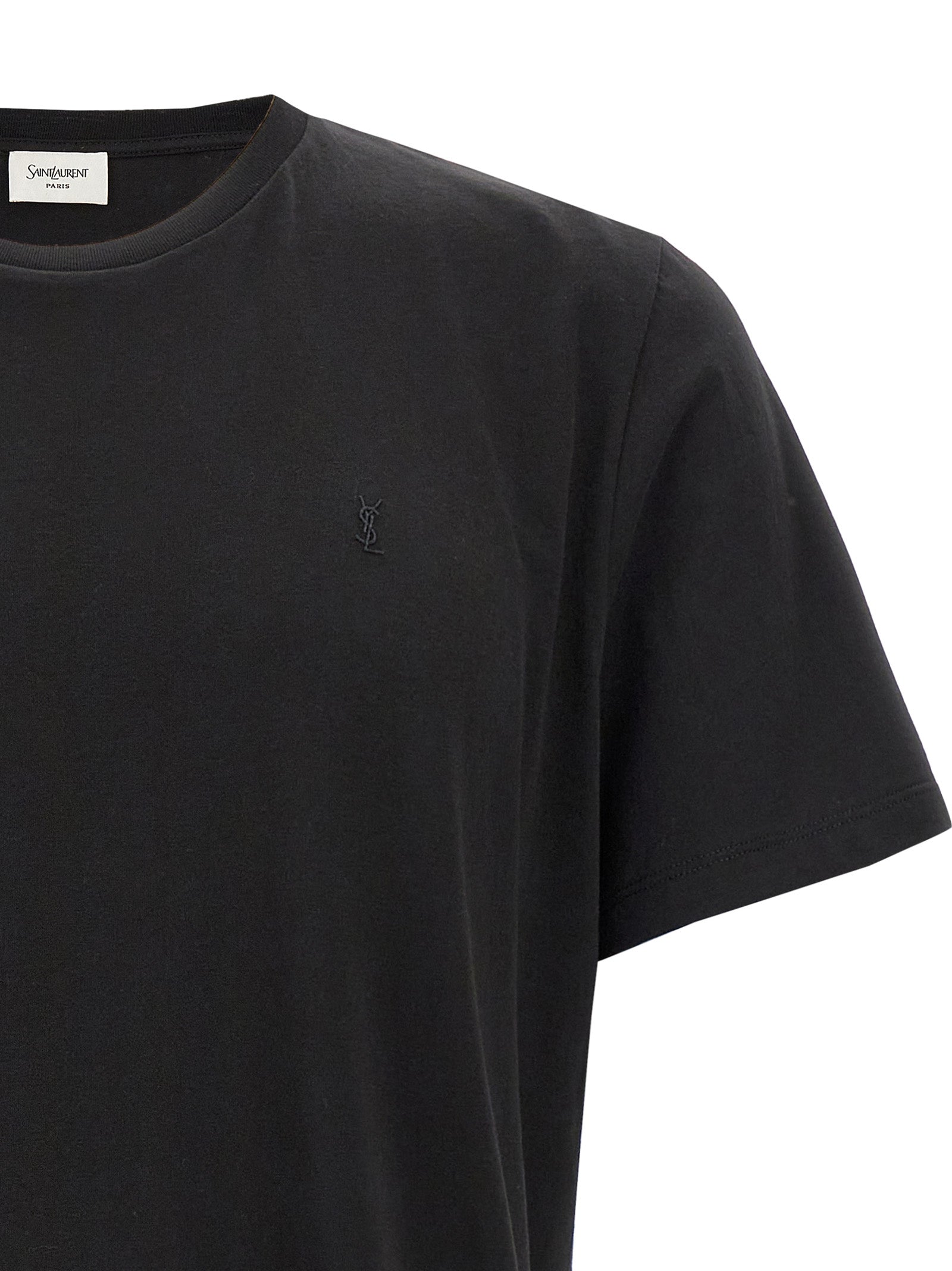 Saint Laurent Black Cotton T-Shirt