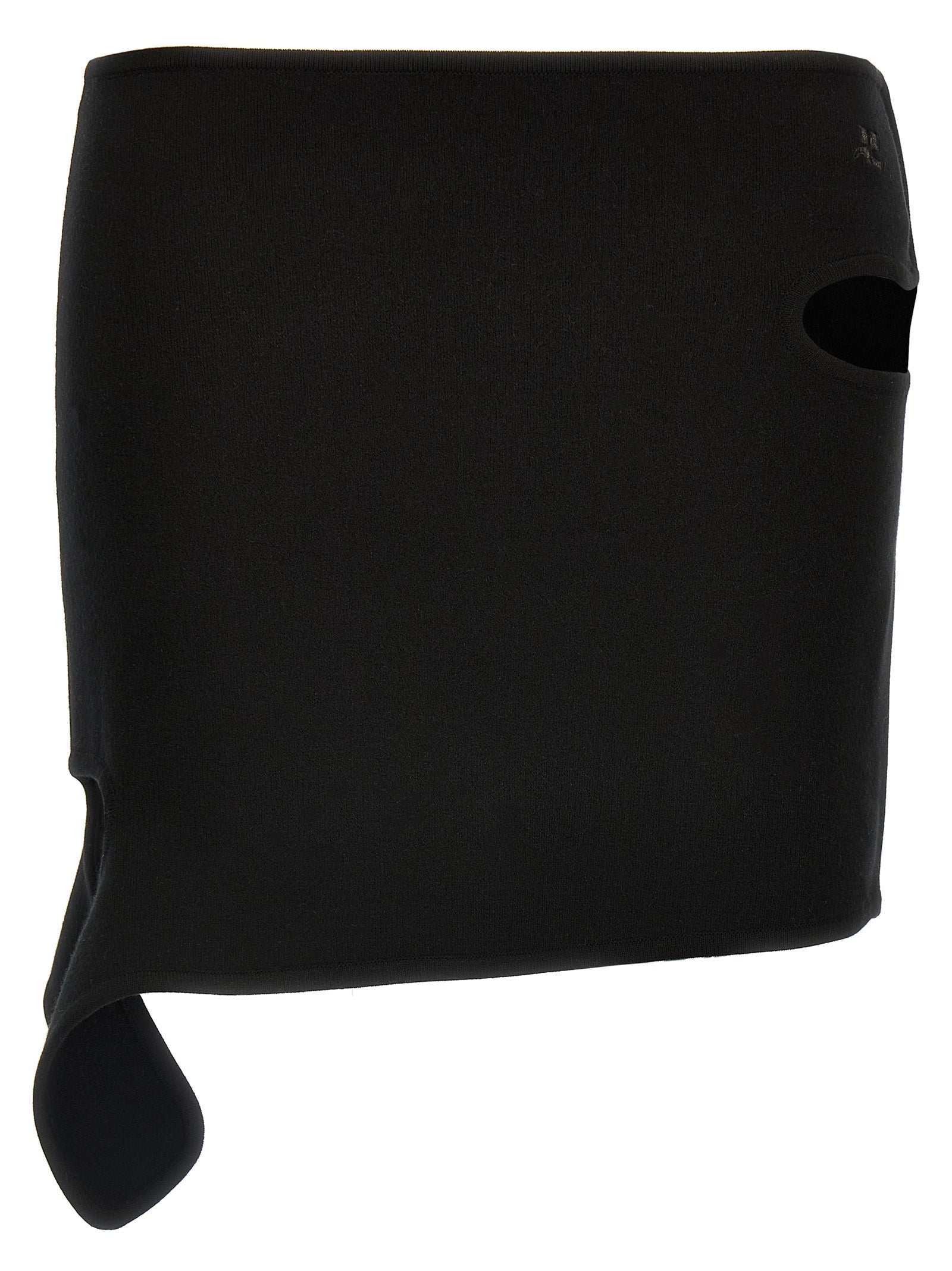 Courrèges Black Viscose Long Skirt