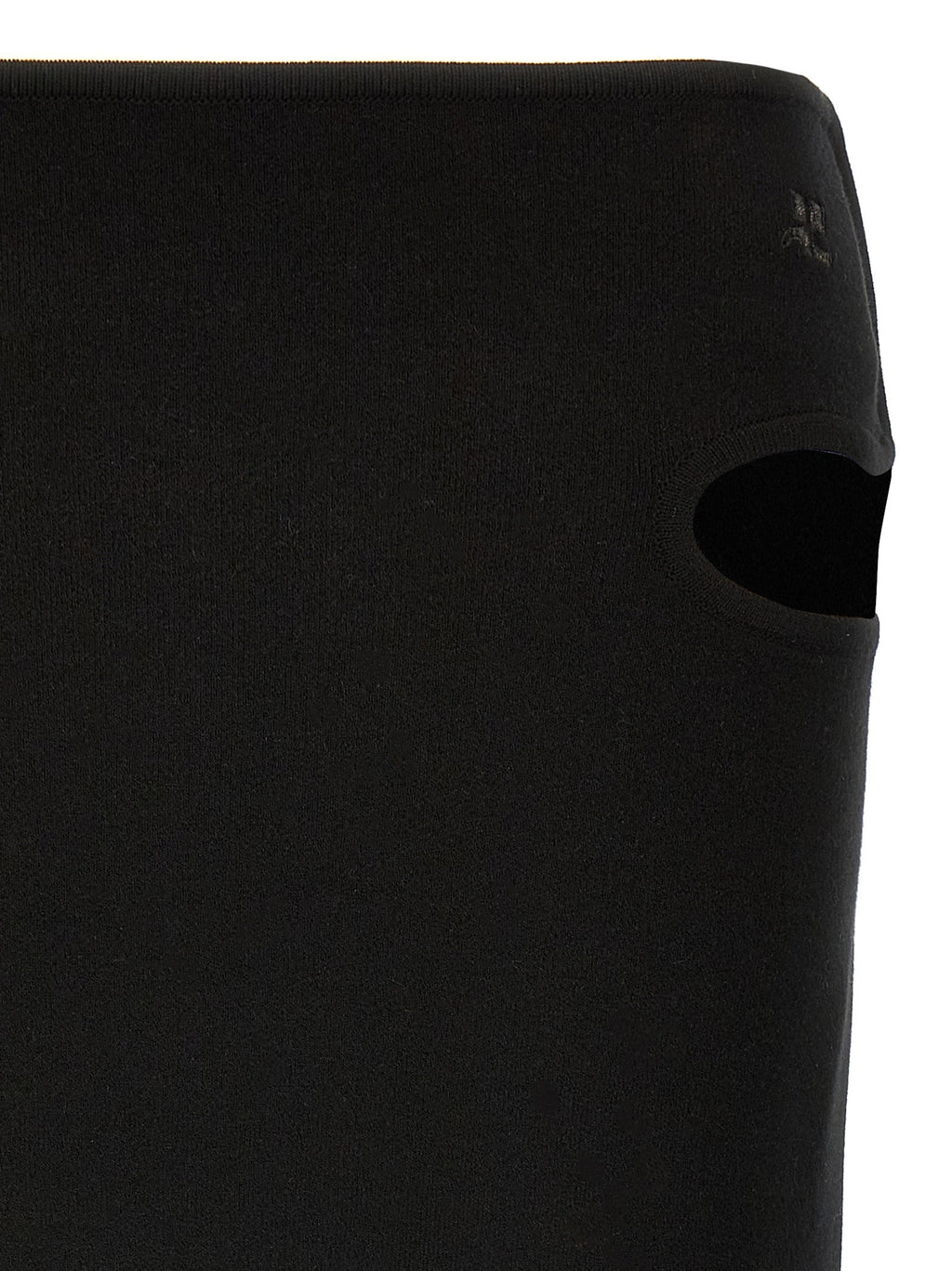 Courrèges Black Viscose Long Skirt