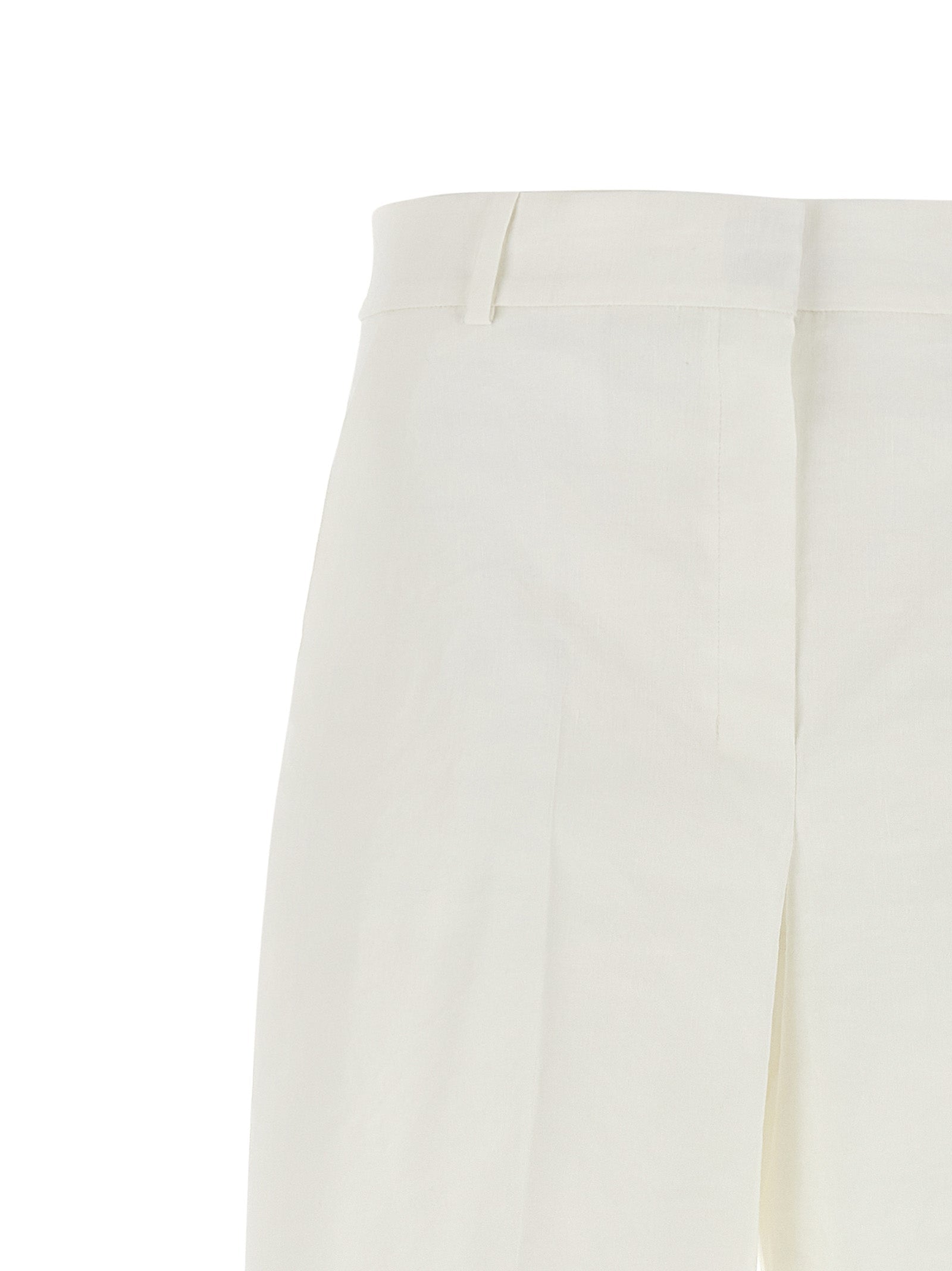 Theory White Linen Casual Pants