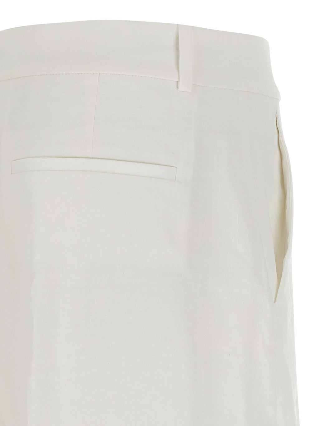 Theory White Linen Casual Pants