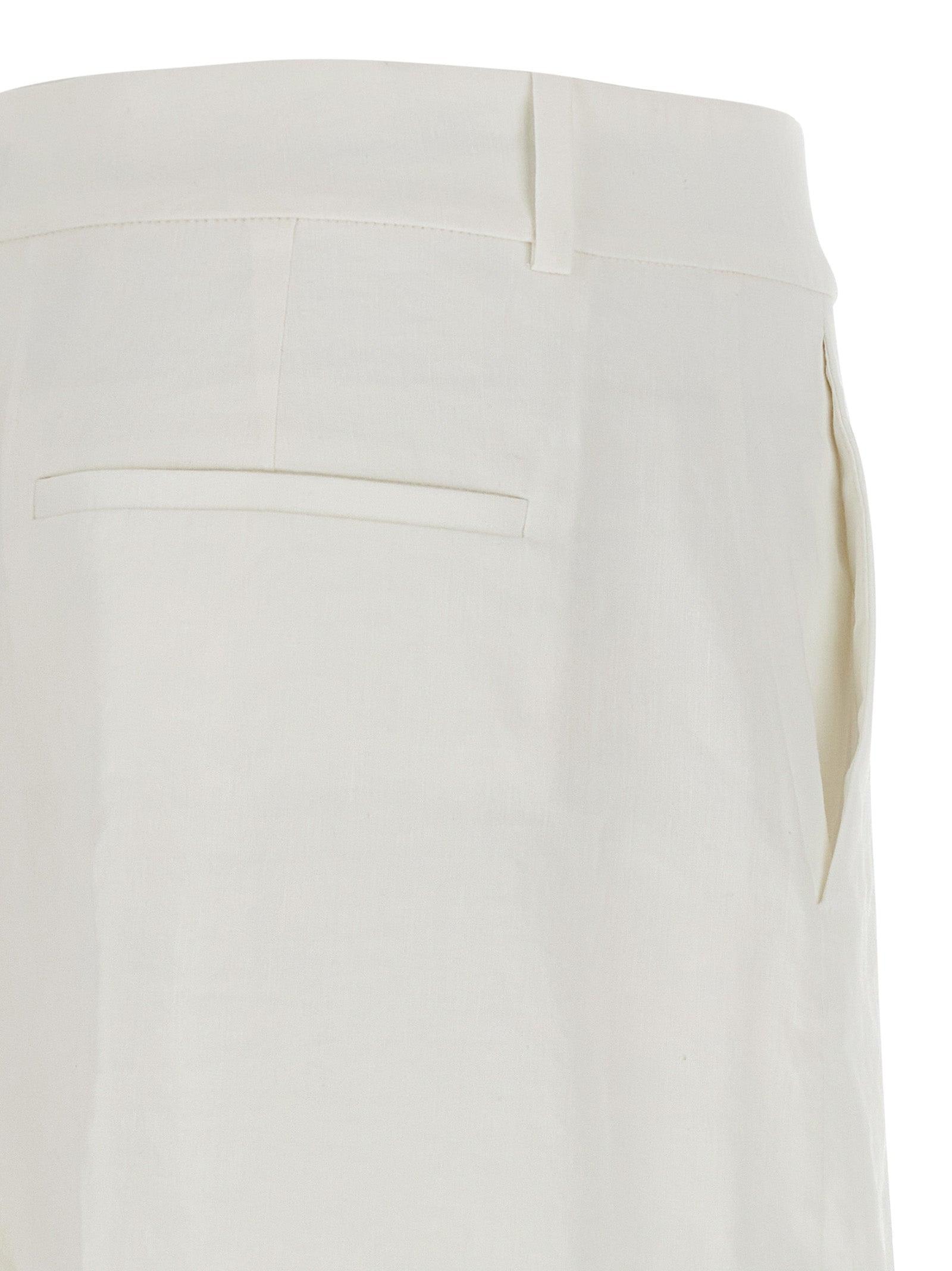 Theory White Linen Casual Pants