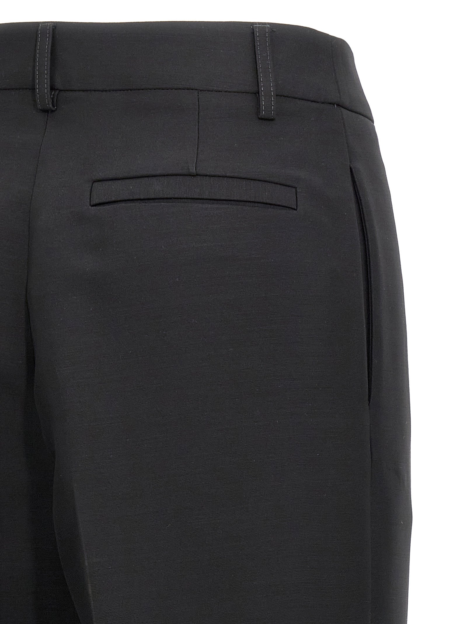 Ferragamo Black Viscose Dress Pants