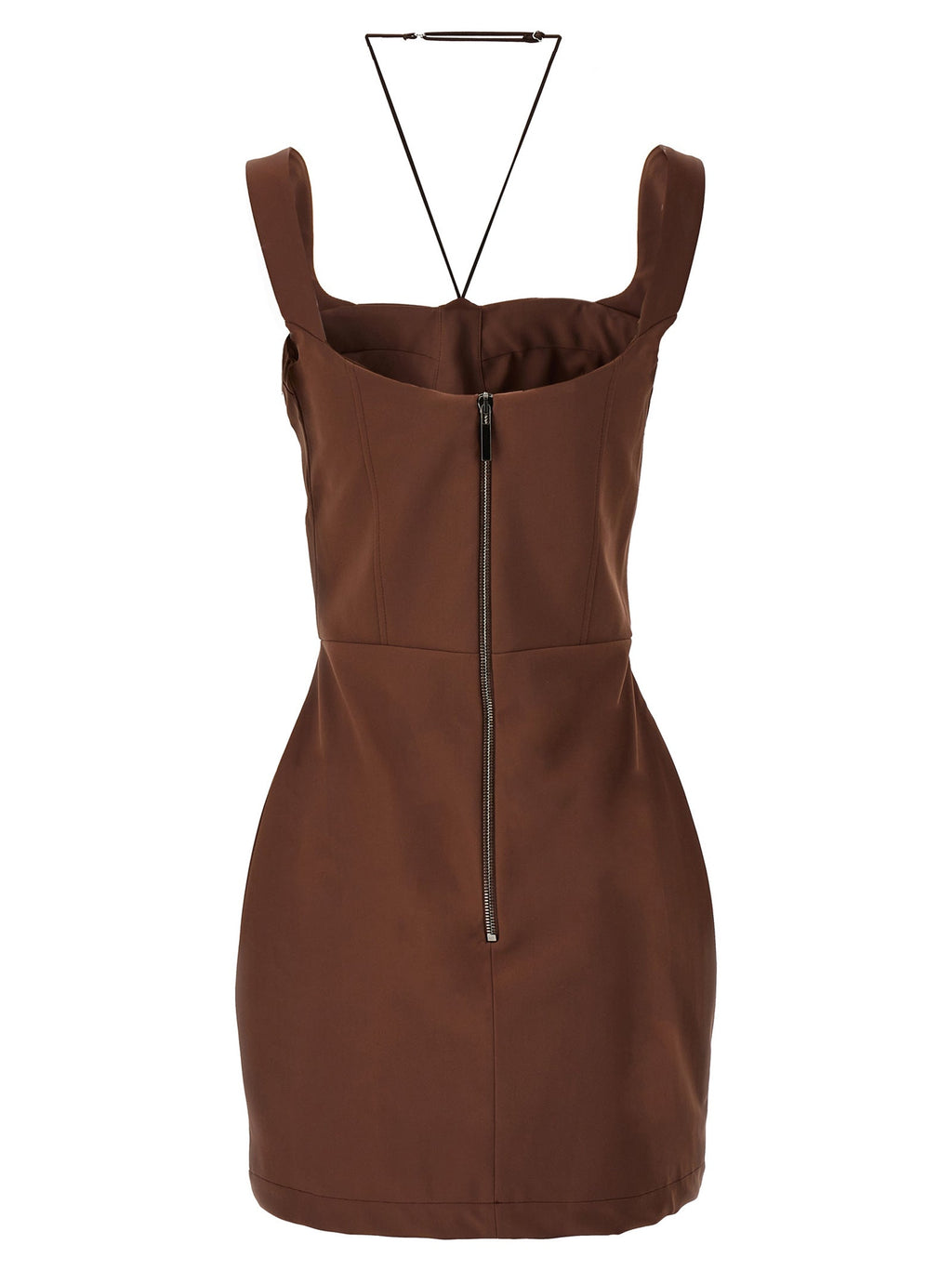 Nensi Dojaka Brown Polyamide Short Dress