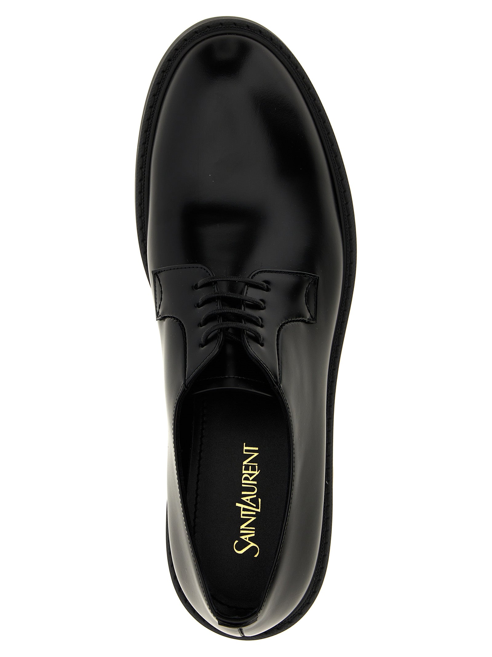 Saint Laurent Black Lamb Leather Oxfords And Derbies