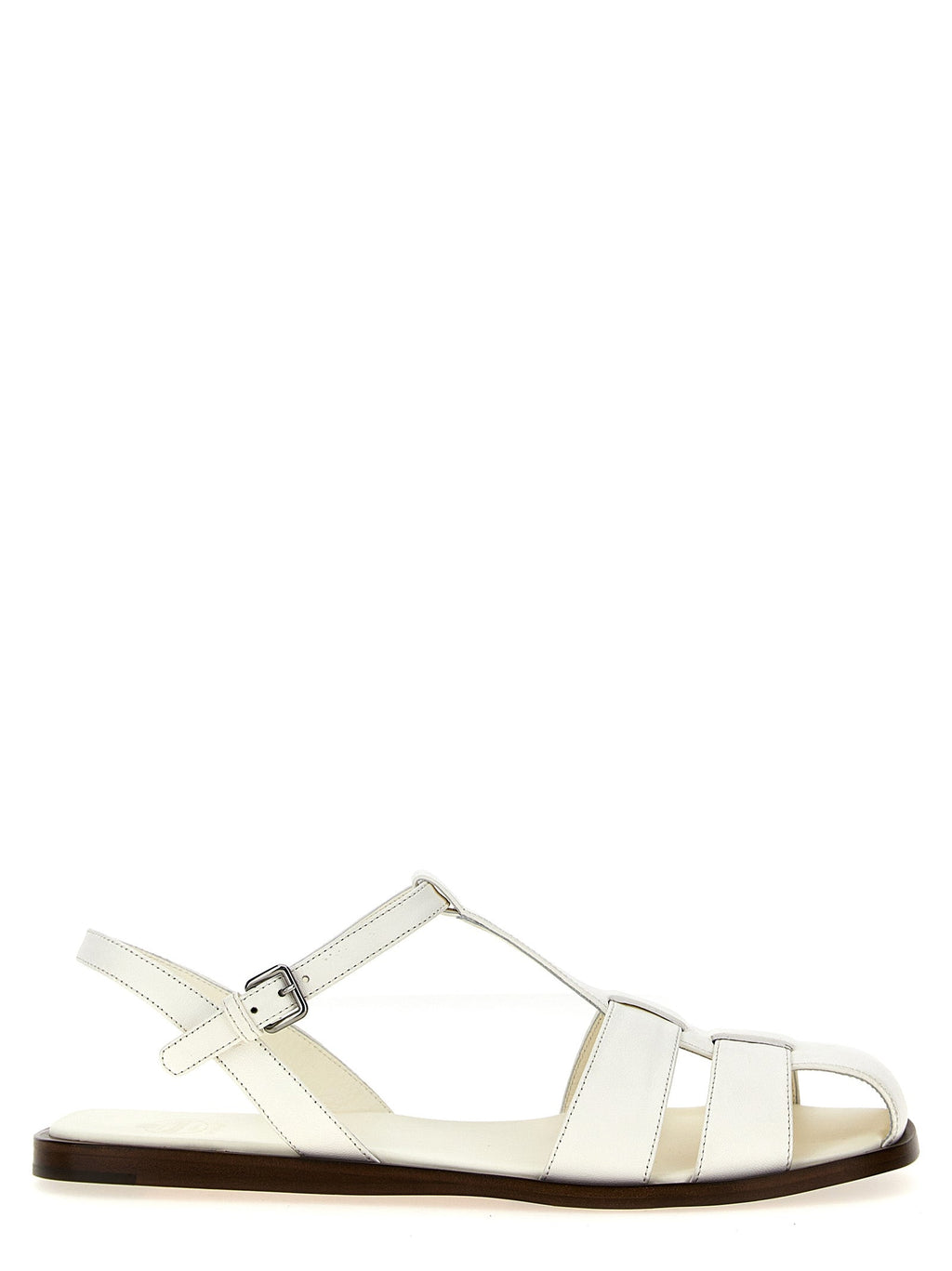Church's White Lamb Leather Flat Sandals