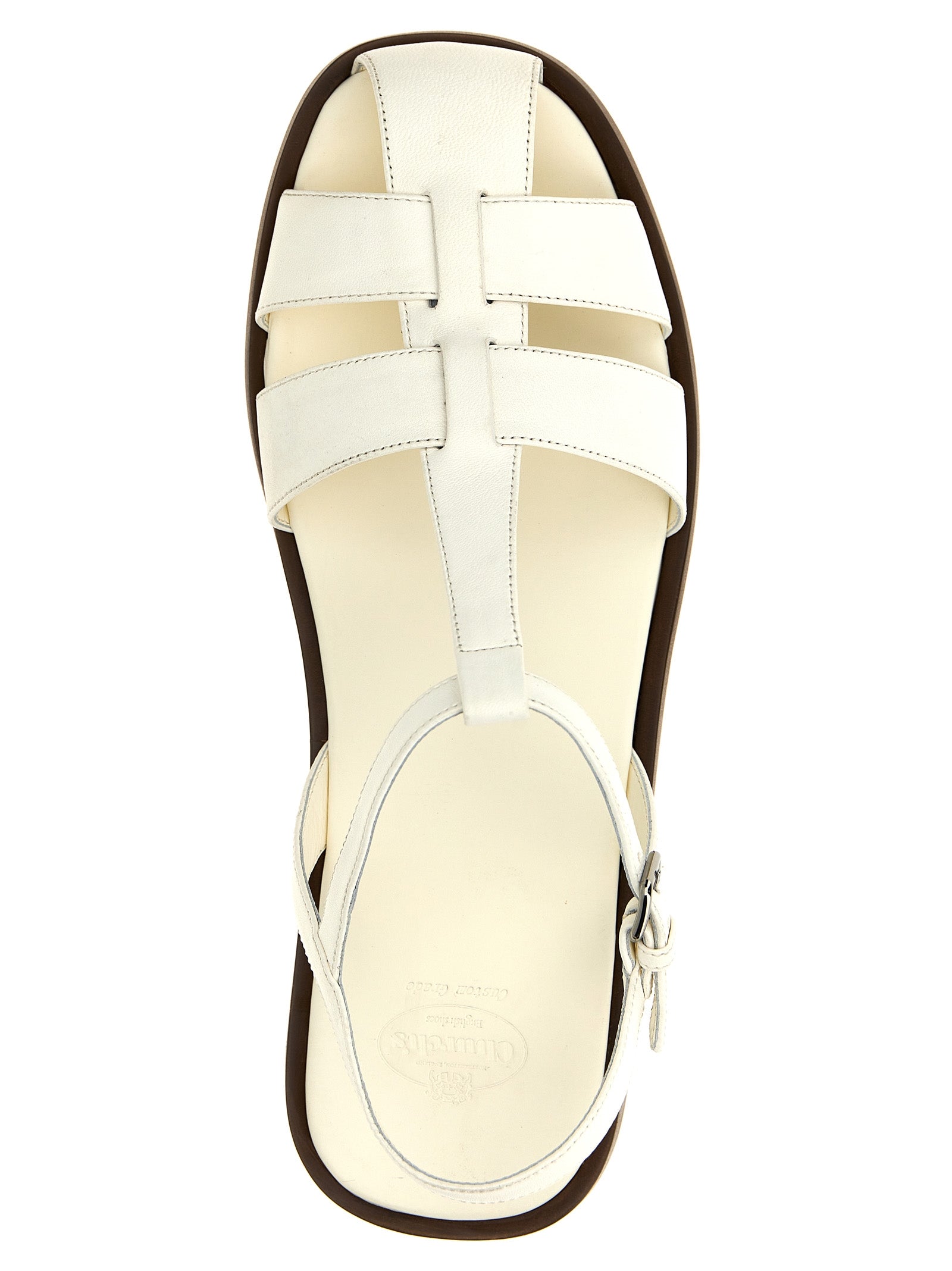 Church's White Lamb Leather Flat Sandals Church's