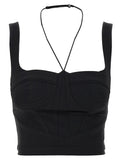 Nensi Dojaka Black Polyamide Tank Tops