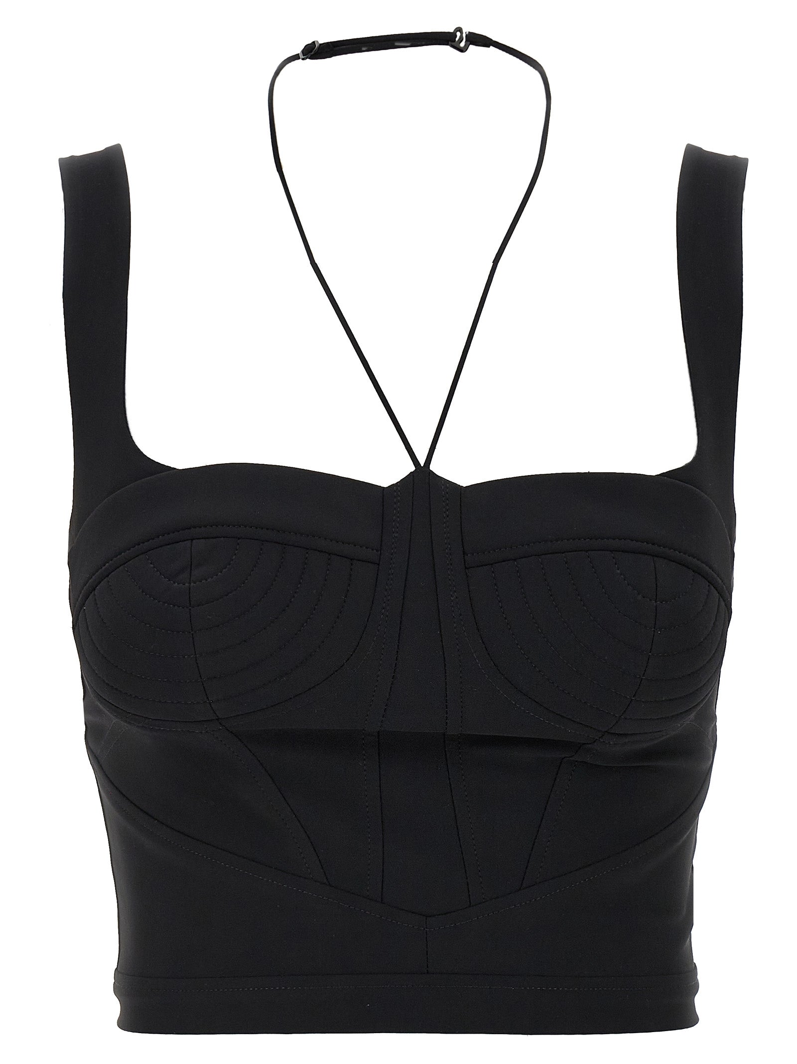Nensi Dojaka Black Polyamide Tank Tops
