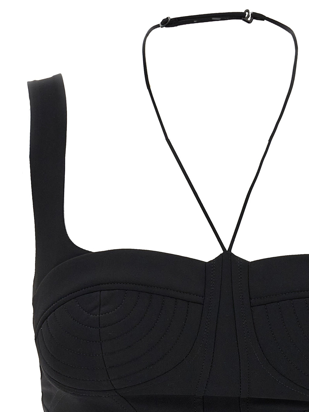 Nensi Dojaka Black Polyamide Tank Tops