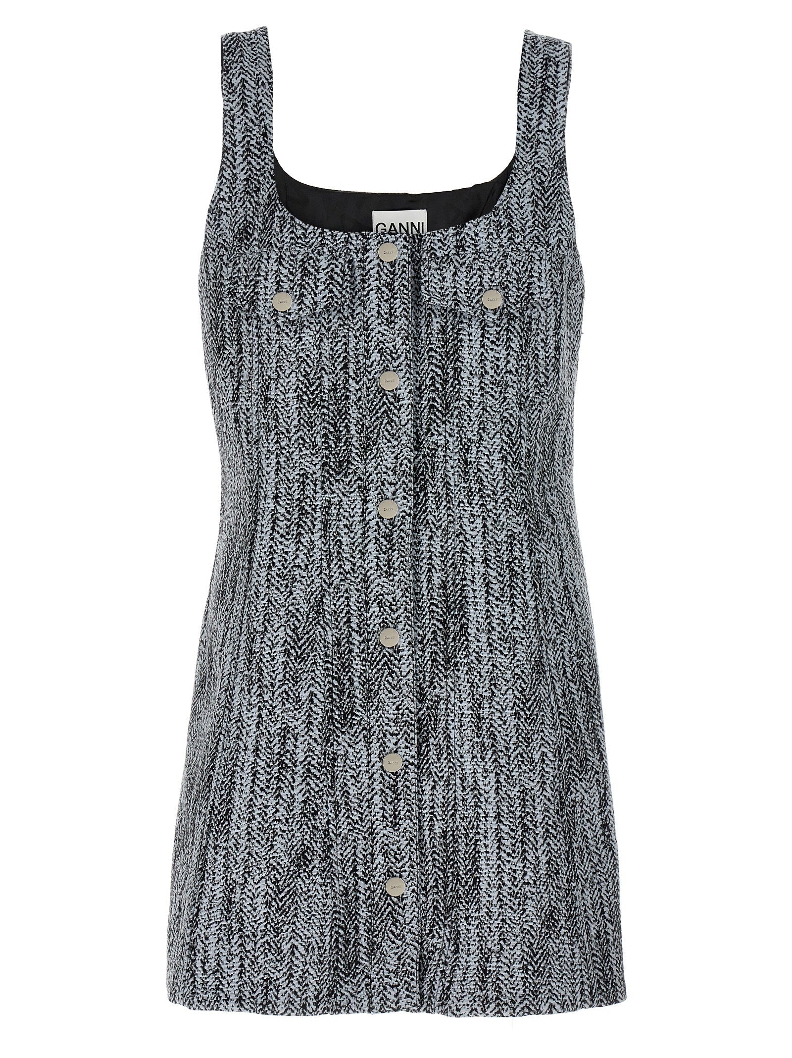 Ganni Multicolor Cotton Short Dress