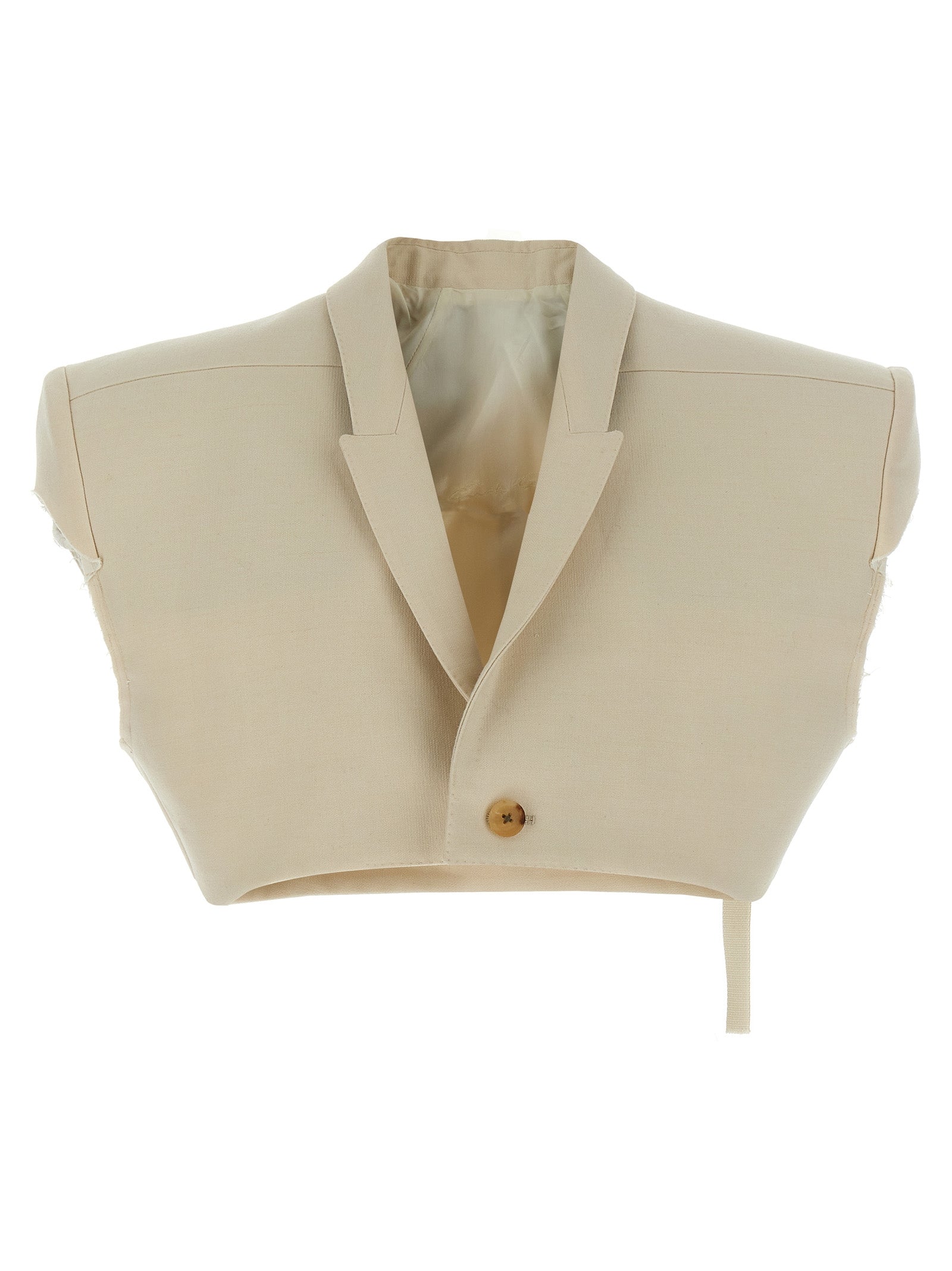 Rick Owens Beige Cotton Sleeveless Jacket