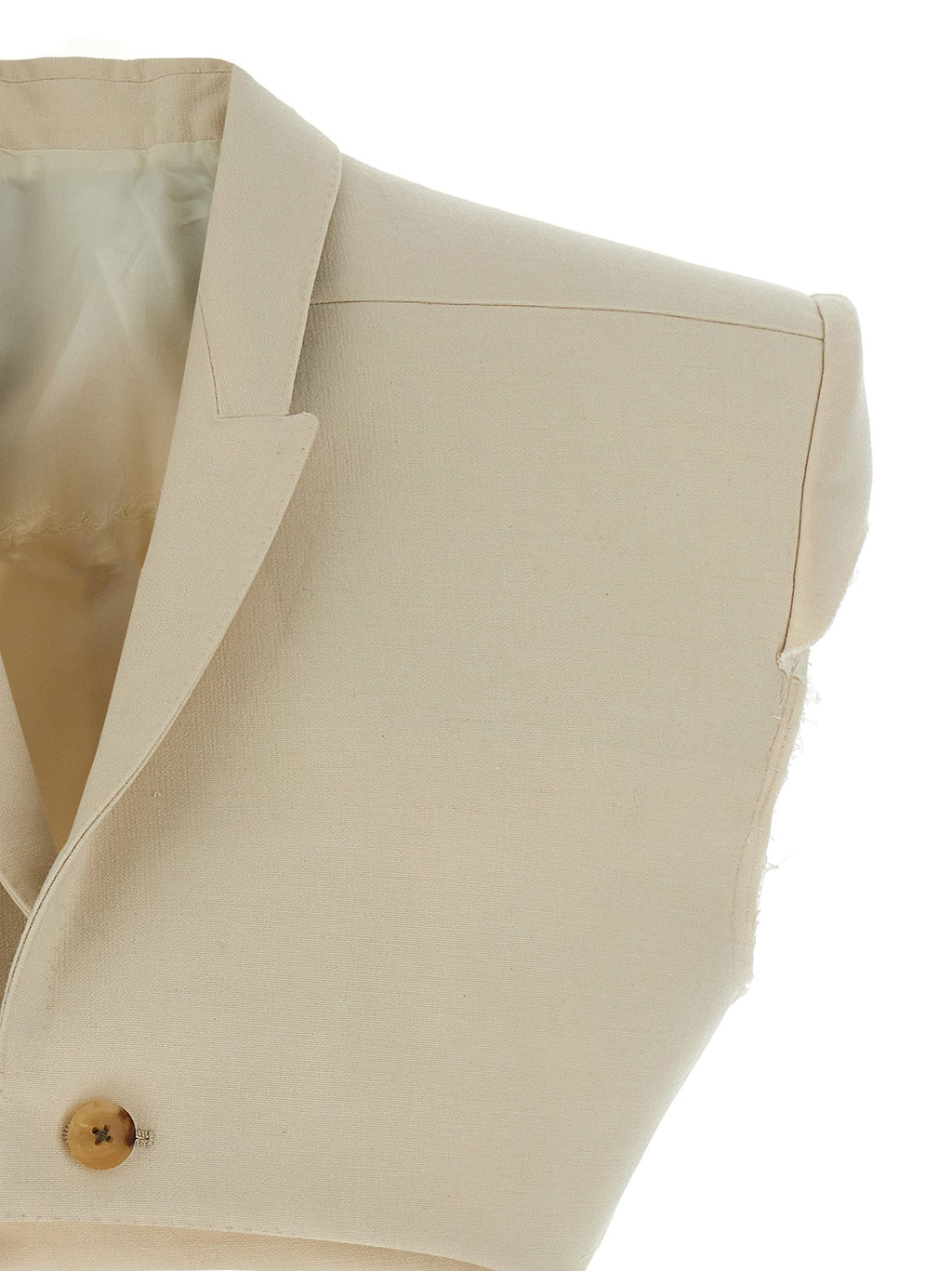 Rick Owens Beige Cotton Sleeveless Jacket