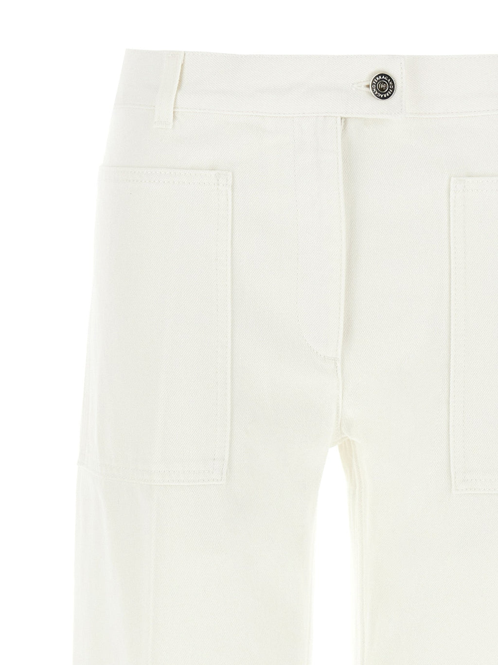 Ferragamo White Cotton Straight-Leg Jeans
