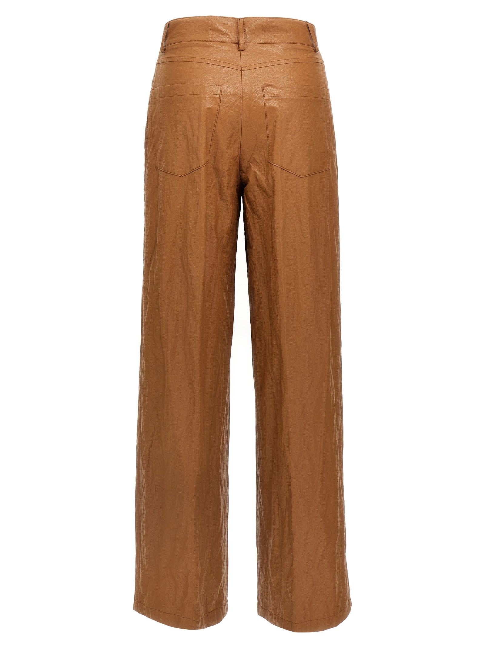 NUDE Brown Viscose Casual Pants